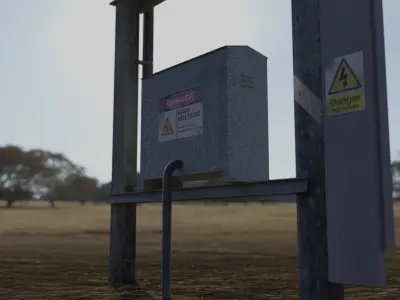 pole-mount transformer Low-poly 3D model
