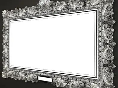 Richly Carved And Gilf Frame large size 3D model