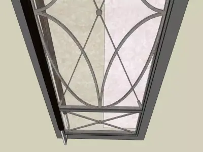 Art Deco Glass Door  3D Model 3D model