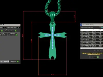 Cross Light Gold 3CP017 3DM STL 3D model