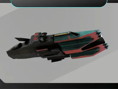 Spaceship mini transporter 2 Low-poly 3D model