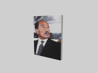Anwar Sadat portrait  Low-poly 3D model