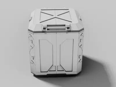 Sci fi Box Game Ready PBR Textures Low-poly 3D model Low-poly 3D model