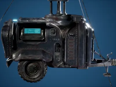 Antenna Game Ready sci-fi vehicle in fallout Low-poly 3D model