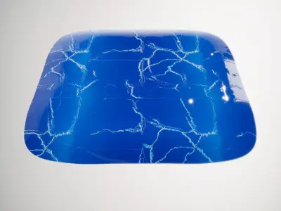 HQ PBR Textures Set Blue Marble Glossy Veined Texture