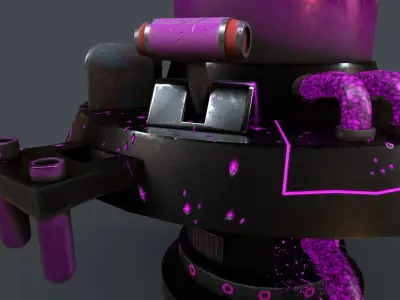 Sci-Fi Production Machine 02 Low-poly 3D model