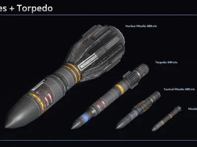 Spaceship Light Carrier Hatchet Low-poly 3D model