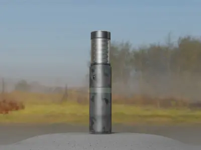 Galvanized Light-Column -7- Street-Light 9 Low-poly 3D model