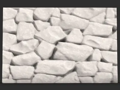 Weathered Fieldstone Barrier Asset 3D print model purchase