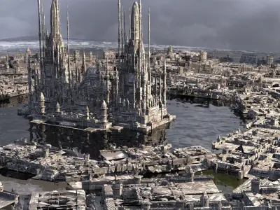 Star Wars Coruscant inspired city 1 3D model