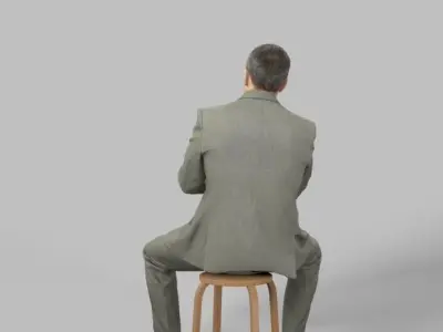 Business Man Sitting And Clapping Fortitude Low-poly 3D model