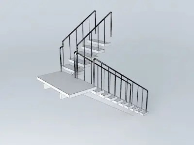 Stairs wooden staircase Free 3D model