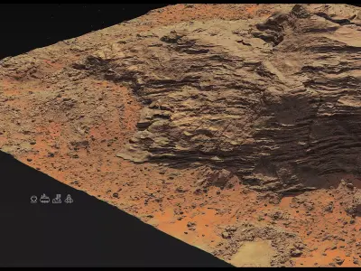 Mars mountains Pack - 8 Gameready Meshes Low-poly 3D model
