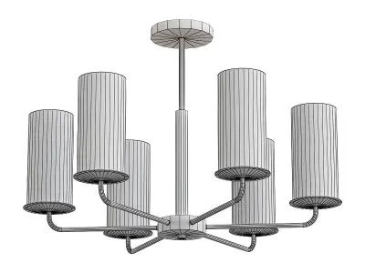licia light brass chandelier with clear glass cylinders 3D model