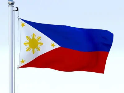 Animated Philippines Flag Low-poly 3D model