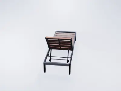 Low Poly Outdoor Lounger -  Modern Garden Relaxation Asset 3D model
