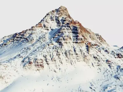 Snow mountain Low-poly 3D model