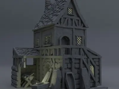 Coffin Maker Tabletop Terrain 28 MM 3D print model
