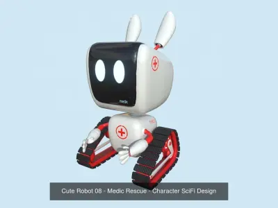 04 Cute Robot Collection - Supports - Character SciFi Design 3D Model Pack