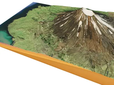 Mount Vsevidof 3d terrain model Low-poly 3D model