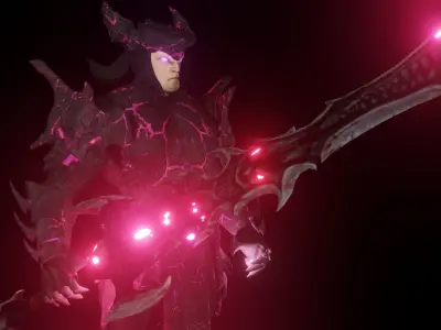 Hardos man in armor with glowing lights 3D model