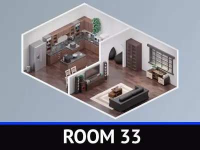 Room 33 Low-poly 3D model