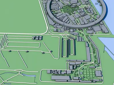 Yumeshima Island Osaka Bay Artificial Island Future Expo Site 3D model