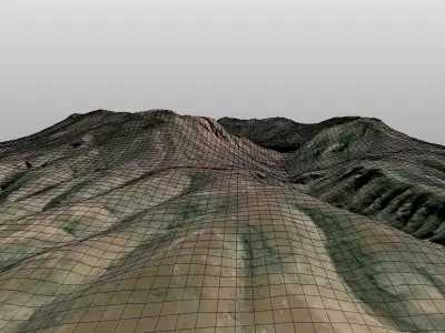 Brukkaros Crater Mountain 3D model Namibia Low-poly 3D model