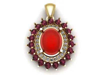 Women Fashion Diamond Pendant 3d Printable Model 3D print model