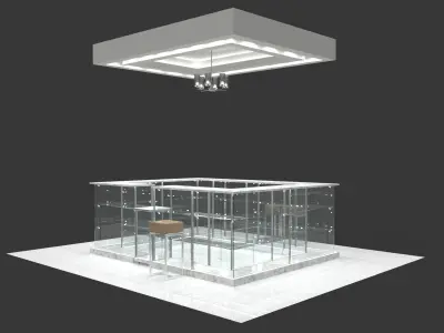 Concession stand kiosk shop 3D model