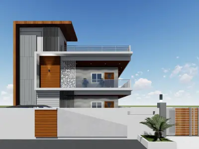 Modern Elevation Design - 1 Low-poly 3D model