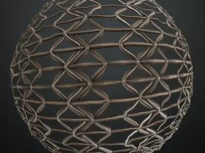 Woven Diamond Pattern Security Grill PBR Seamless Texture