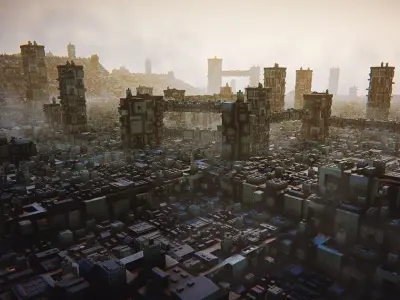 Greeble City Pieces Low-poly 3D model