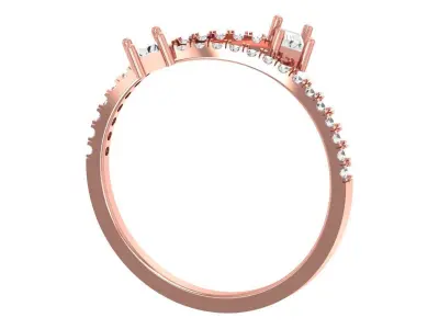 Solitaire Women Light Weight Baguette Stone Band Ring 3D print model get