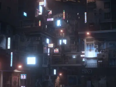 Cyberpunk Theme Environment 3D model