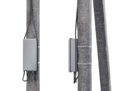 Concrete power line pole - 3 3D model