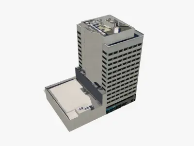 T Center tall building Low-poly 3D model