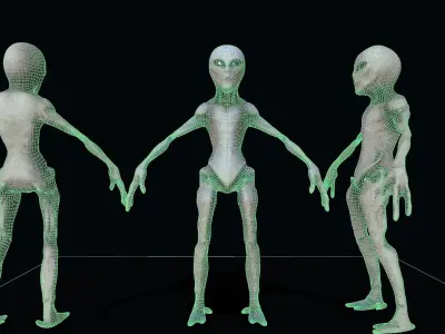 Alien humanoid Low-poly 3D model