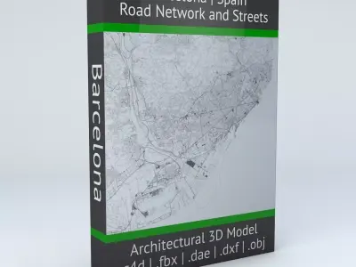 Barcelona Road Network and Streets 3D model