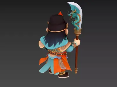 Warrior Saint Guan Yu also known as Guan Gong 3D model