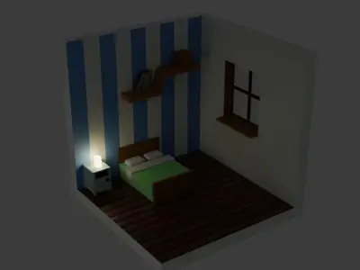 bedroom  isometric Free 3D model