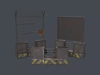 Barricade RoadBlock Barrier Gen3 3D Model Pack