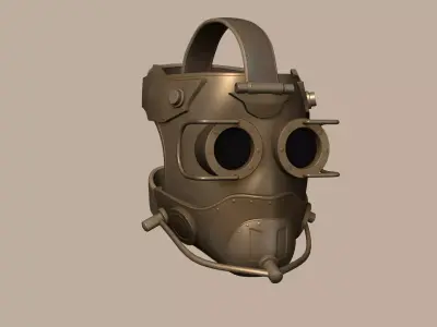 Steampunk Mask - Sci-Fi Character Design Low-poly 3D model