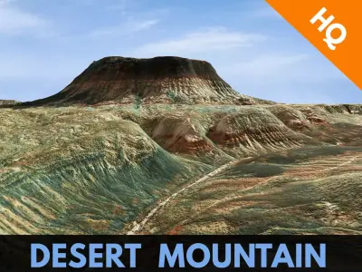 Mountain Desert Terrain Landscape Environment PBR 51 Low-poly 3D model