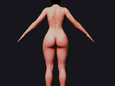Rigged Futuristic Female Character  Biomechanical Black Suit 3D model