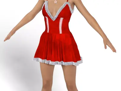 ELENA FISHER Christmas Costume Festive Mini  3D model