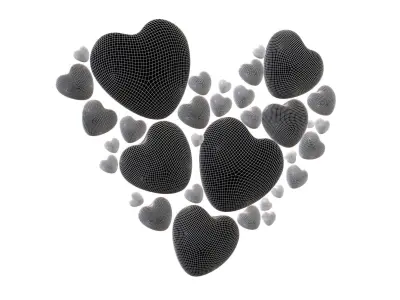 Combination Design Heart Icon v1 016 3D model