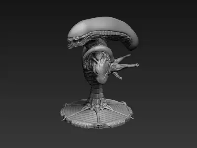 Alien bust statue 3D print model