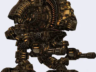 3DRT - Robots mech modular construction kit Low-poly 3D model