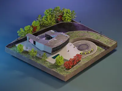  Avengers HQ - Avengers Low-poly 3D model